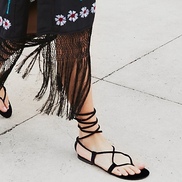 Jeffrey Campbell Shoes - Jeffrey Campbell Wrap Lace-Up Velvet Sandals